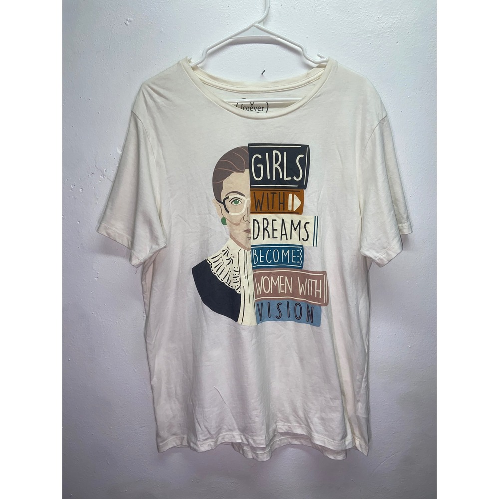 Forever Me Ruth Bader Ginsburg Graphic Tee XL Inspirational Feminism Teacher RBG